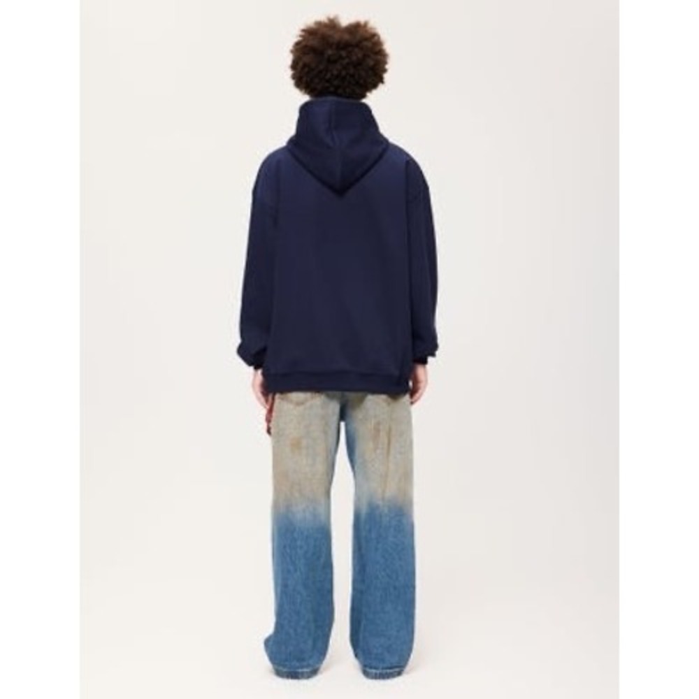Aelfric‎ Eden Navy Blue Button-Up Zip Hoodie Mens Small Streetwear Sweatshirt